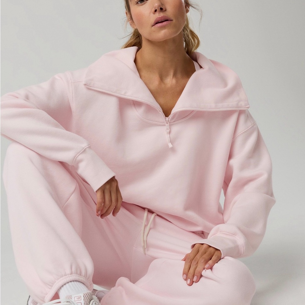 Offline by aerie Pink Cloud Fleece Quarter Zip